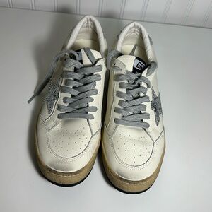 Ivory and silver shoes with stars